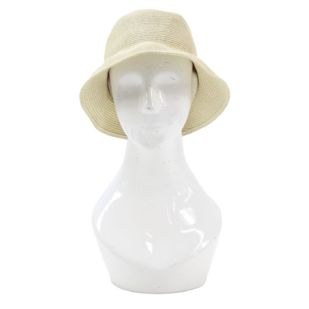 Scala Womens Woven Bucket Hat Beige Size OS